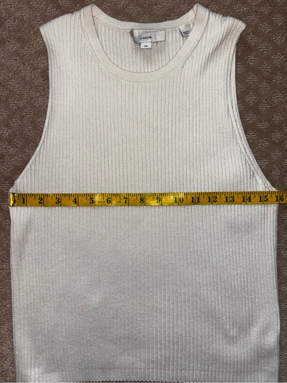 Vince Off-White Ribbed Knit Tank Shell - Picture 5 of 9
